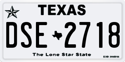 TX license plate DSE2718