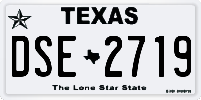 TX license plate DSE2719