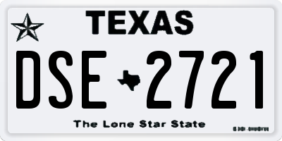 TX license plate DSE2721