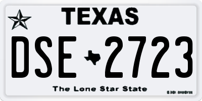 TX license plate DSE2723