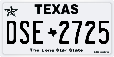 TX license plate DSE2725