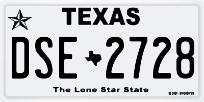TX license plate DSE2728