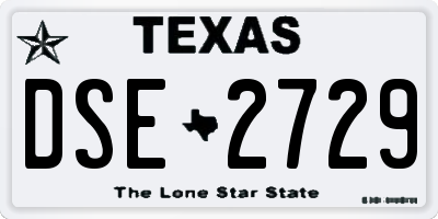 TX license plate DSE2729