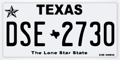 TX license plate DSE2730