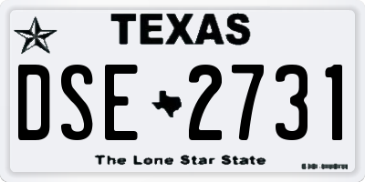 TX license plate DSE2731