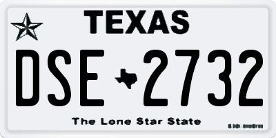 TX license plate DSE2732