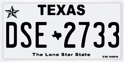 TX license plate DSE2733