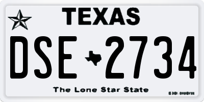 TX license plate DSE2734