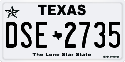 TX license plate DSE2735