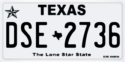 TX license plate DSE2736