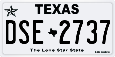 TX license plate DSE2737
