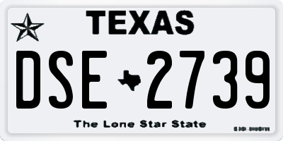 TX license plate DSE2739