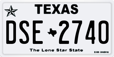 TX license plate DSE2740