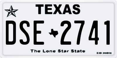 TX license plate DSE2741
