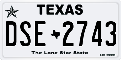 TX license plate DSE2743