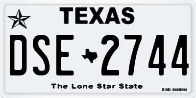 TX license plate DSE2744