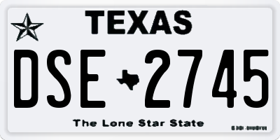 TX license plate DSE2745