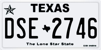 TX license plate DSE2746