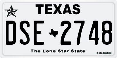 TX license plate DSE2748