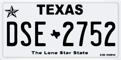 TX license plate DSE2752