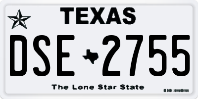 TX license plate DSE2755