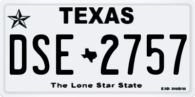 TX license plate DSE2757