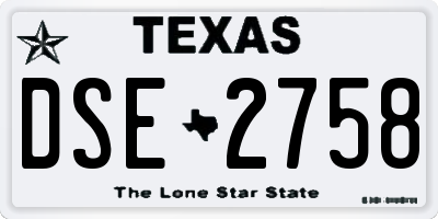 TX license plate DSE2758
