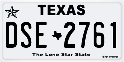 TX license plate DSE2761