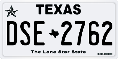 TX license plate DSE2762