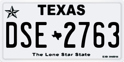 TX license plate DSE2763