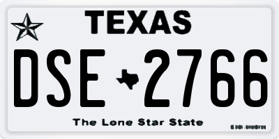 TX license plate DSE2766