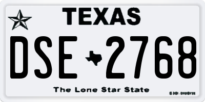 TX license plate DSE2768