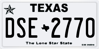 TX license plate DSE2770