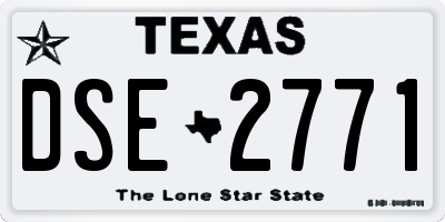 TX license plate DSE2771