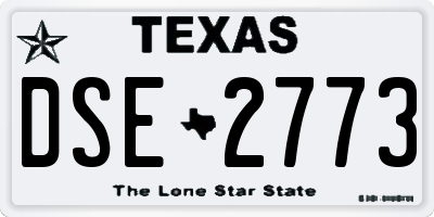 TX license plate DSE2773