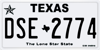 TX license plate DSE2774
