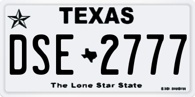 TX license plate DSE2777