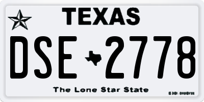 TX license plate DSE2778