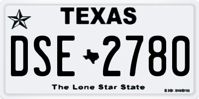 TX license plate DSE2780