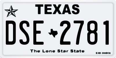 TX license plate DSE2781