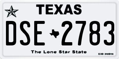 TX license plate DSE2783