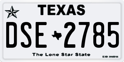 TX license plate DSE2785