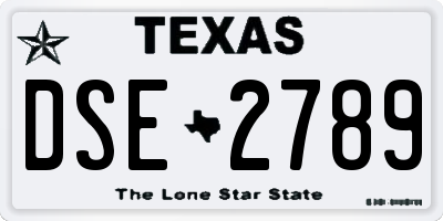 TX license plate DSE2789