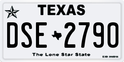 TX license plate DSE2790