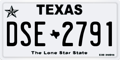 TX license plate DSE2791