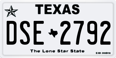 TX license plate DSE2792