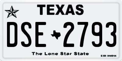 TX license plate DSE2793