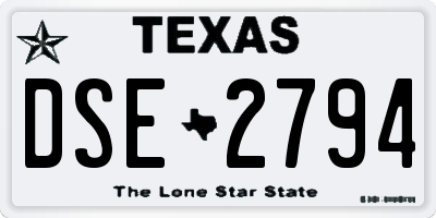 TX license plate DSE2794