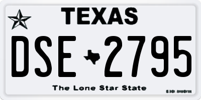TX license plate DSE2795