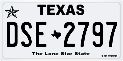 TX license plate DSE2797